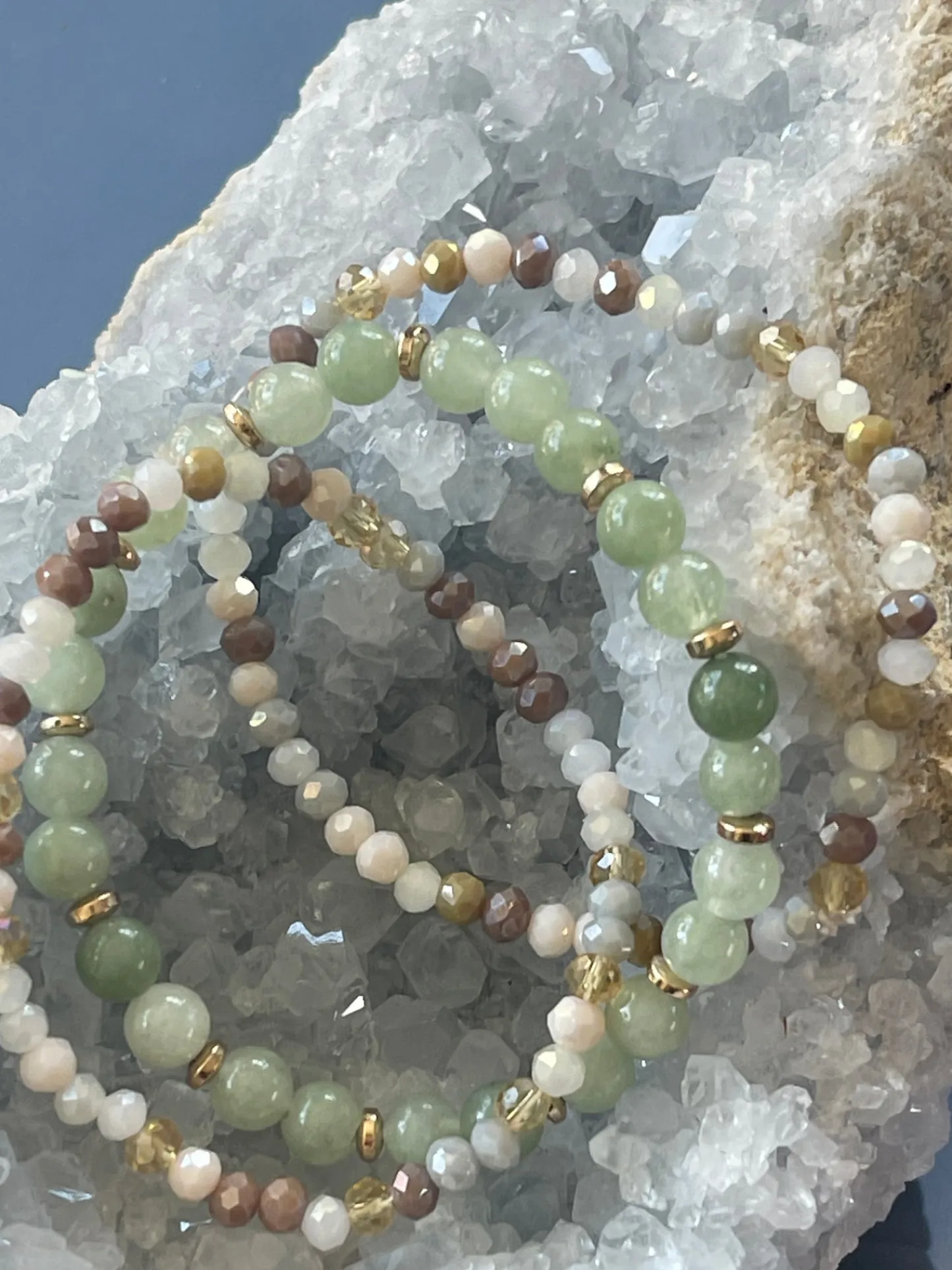 VIAMAJA Armbånd Luna Jade Green – Sæt med 3 stk