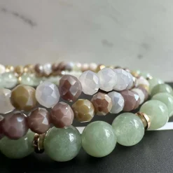 VIAMAJA Armbånd Luna Jade Green – Sæt med 3 stk