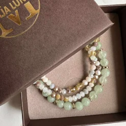 VIAMAJA Armbånd Luna Jade Green – Sæt med 3 stk