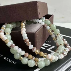 VIAMAJA Armbånd Luna Jade Green – Sæt med 3 stk