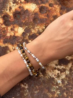 VIAMAJA Armbånd Luna Tiger Eye – Sæt med 3 stk