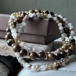 VIAMAJA Armbånd Luna Tiger Eye – Sæt med 3 stk