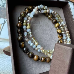 VIAMAJA Armbånd Luna Tiger Eye – Sæt med 3 stk