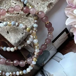 VIAMAJA Armbånd Luna Vintage Rose – Sæt med 3 stk New