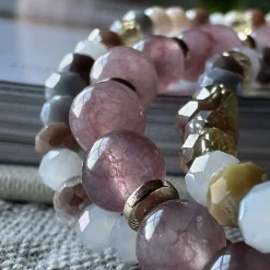 VIAMAJA Armbånd Luna Vintage Rose – Sæt med 3 stk New