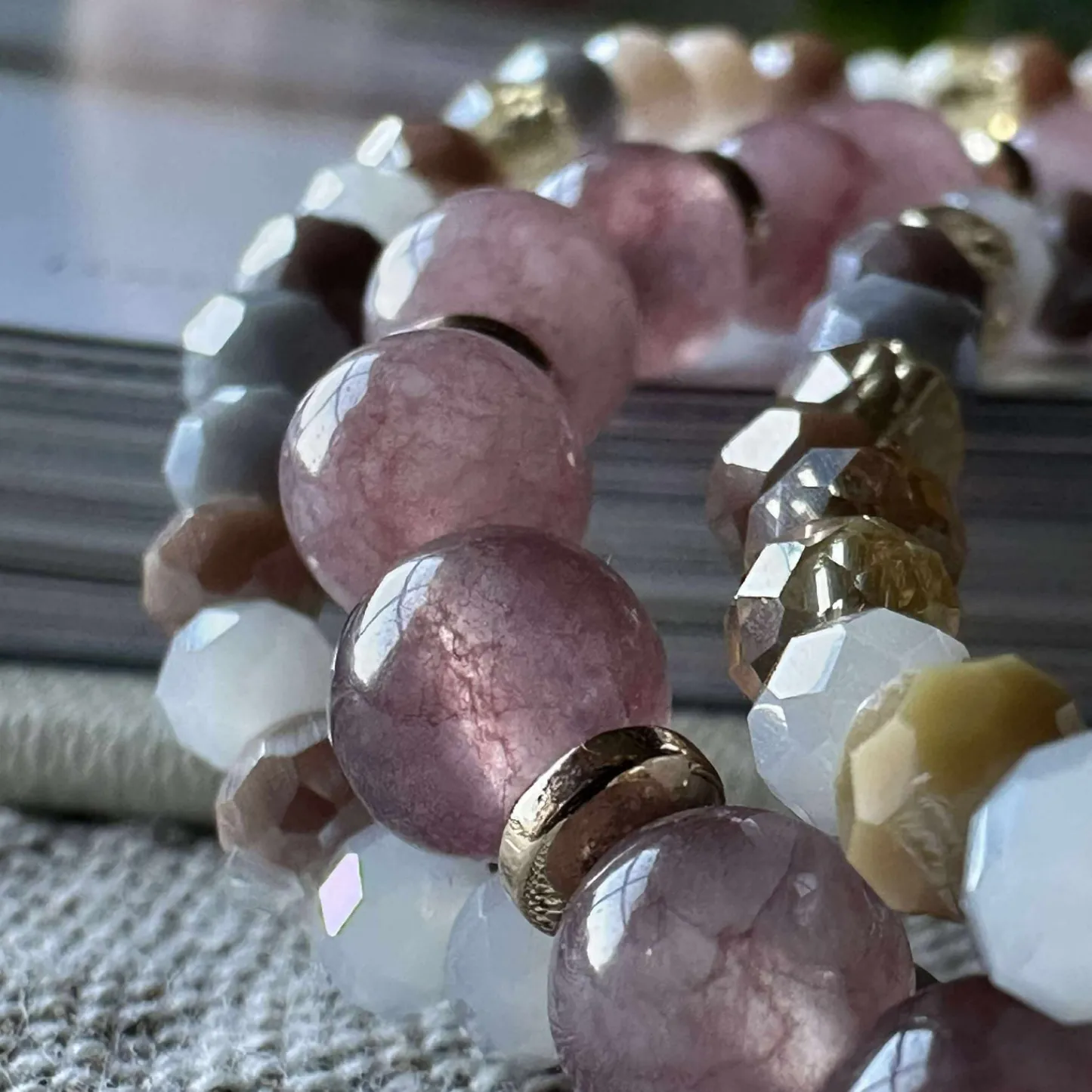 VIAMAJA Armbånd Luna Vintage Rose – Sæt med 3 stk New