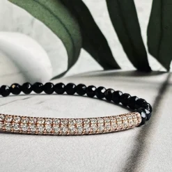 VIAMAJA Armbånd Maja ONYX m. forgyldt sterling silver