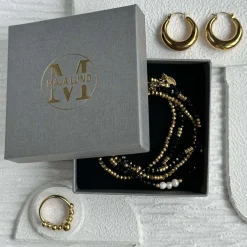 VIAMAJA Armbånd MICHELLE Black / Pearl - 5 stk New