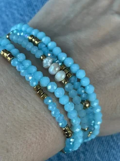 VIAMAJA Armbånd MICHELLE Soft Blue / Mix - 5 stk Hot