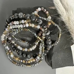 VIAMAJA Armbånd MICHELLE Stone – Sæt med 5 armbånd Discount