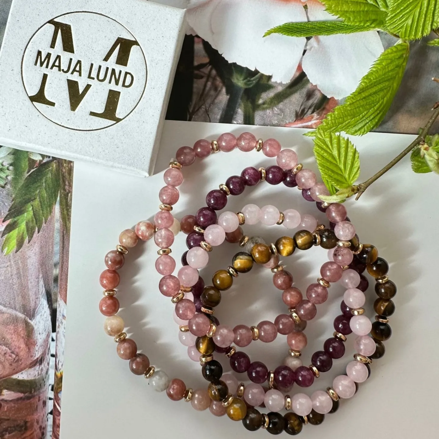 VIAMAJA Armbånd Mollie – Natur / Rose mix Hot