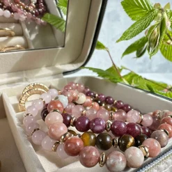 VIAMAJA Armbånd Mollie – Natur / Rose mix Hot