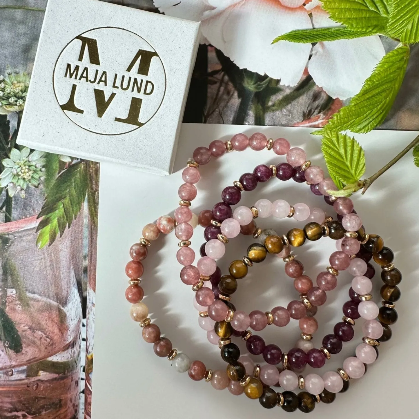 VIAMAJA Armbånd Mollie – Natur / Rose mix Hot