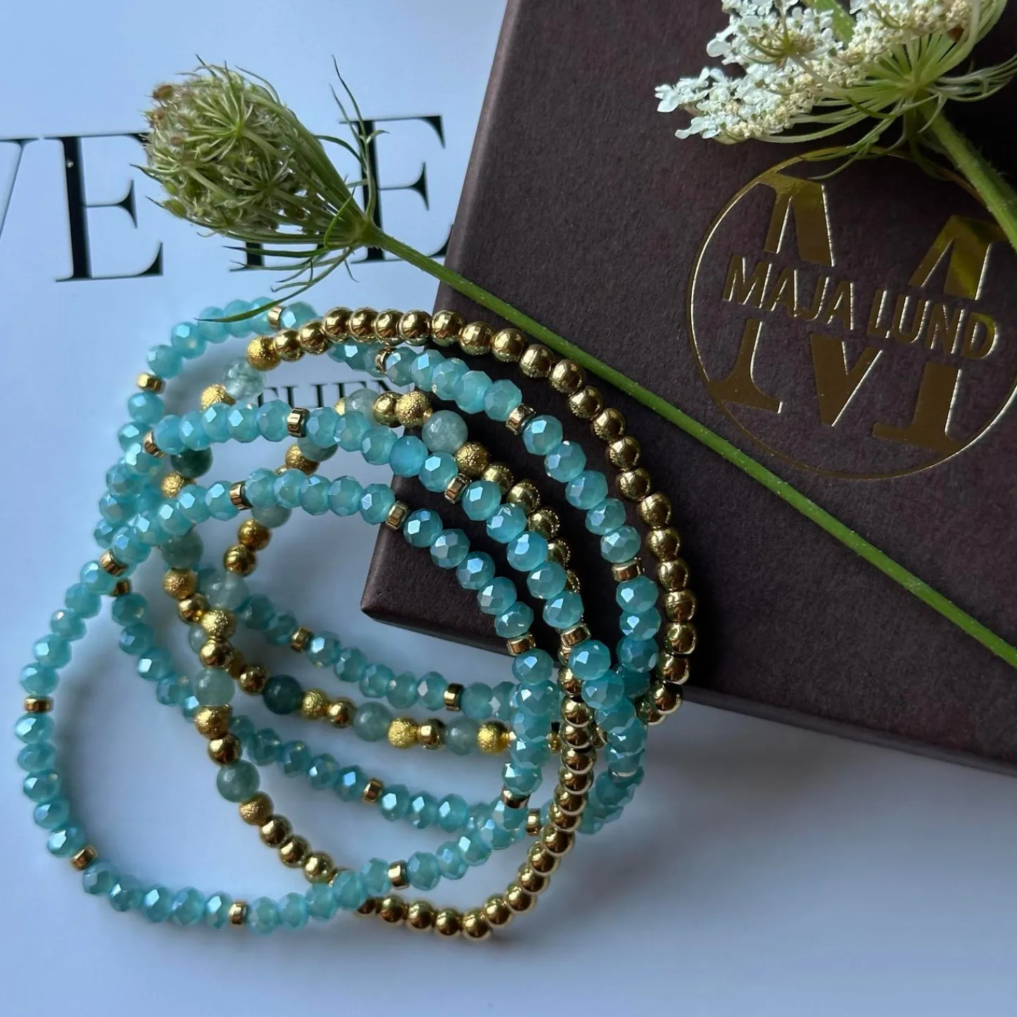 VIAMAJA Armbånd Ofelia Aqua - Sæt med 5 armbånd Clearance