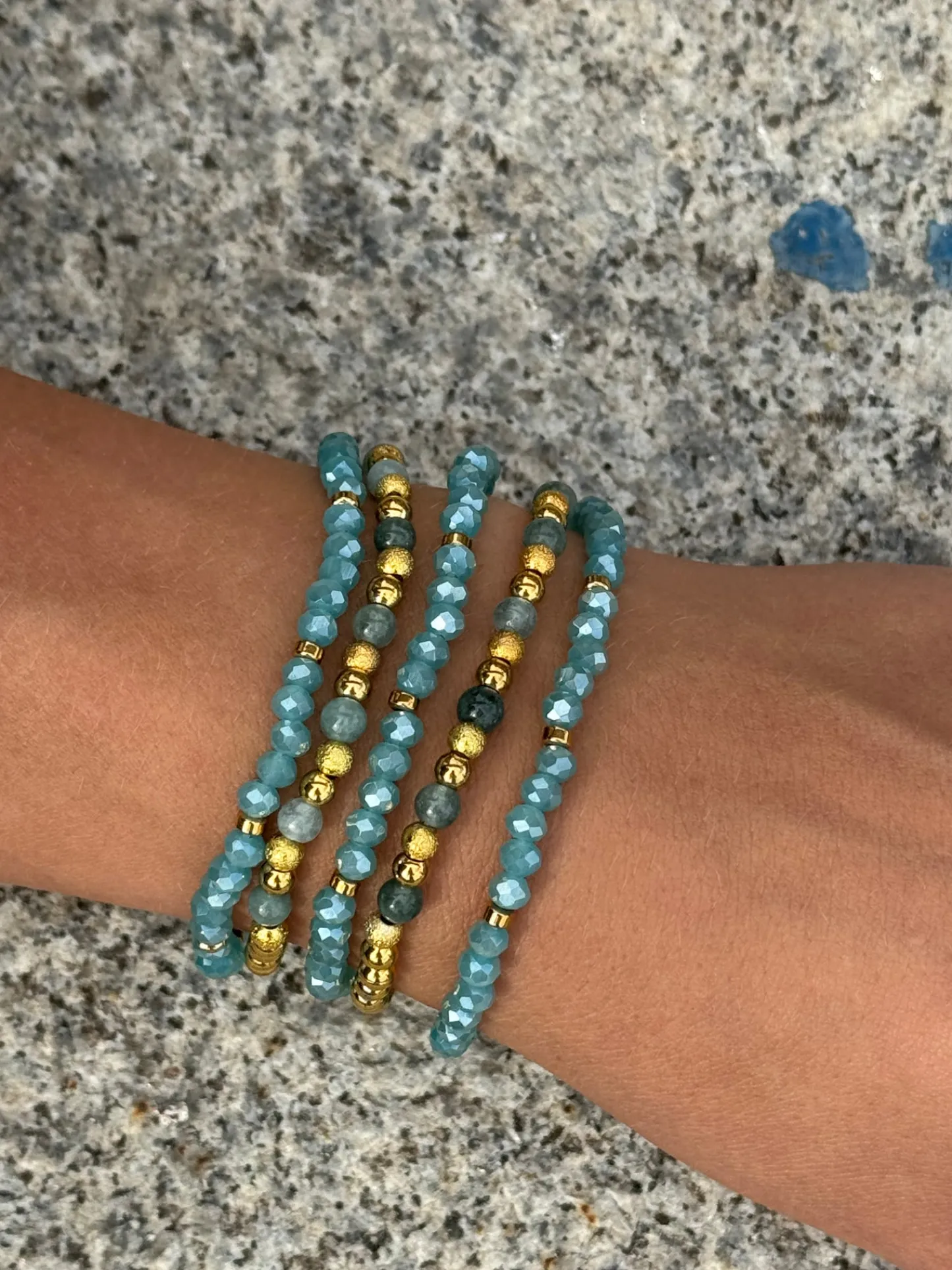 VIAMAJA Armbånd Ofelia Aqua - Sæt med 5 armbånd Clearance