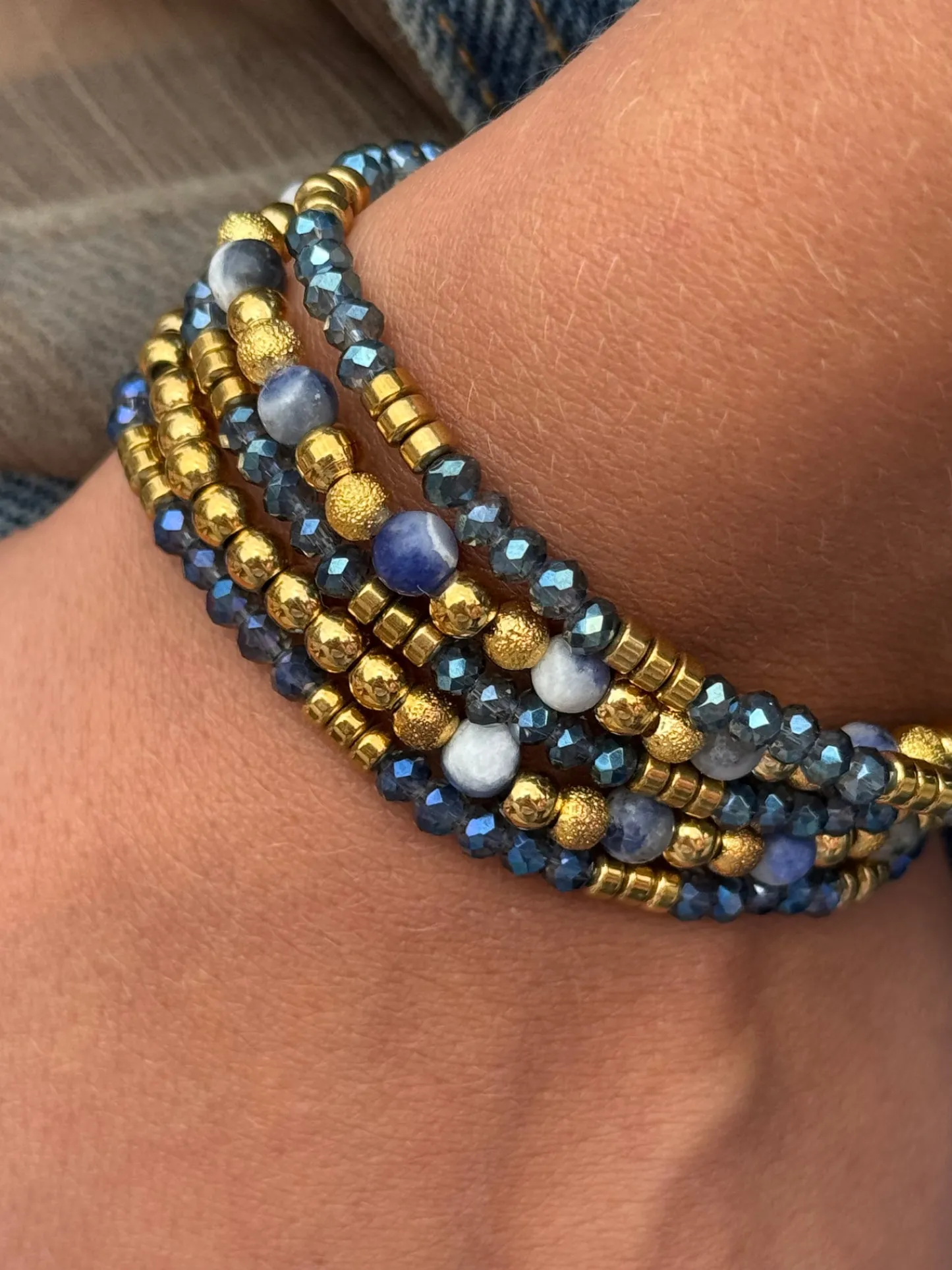VIAMAJA Armbånd Ofelia Navy - Sæt med 5 armbånd New