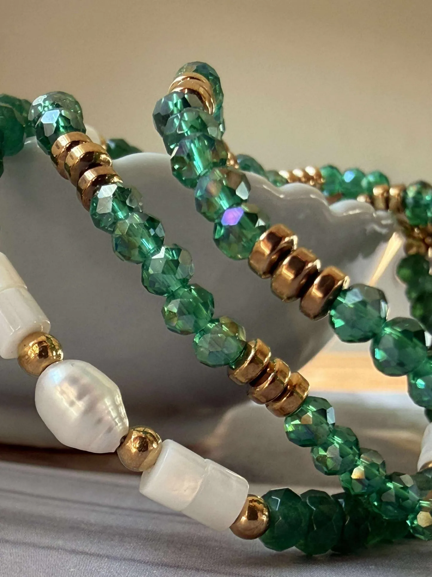 VIAMAJA Armbånd Sarabella Emerald – Sæt med 3 stk Hot