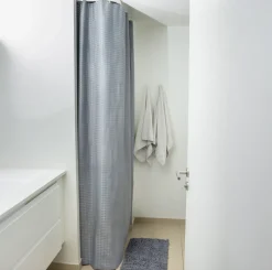 VIAMAJA Badeværelsessæt: Badeforhæng & bademåtte / Grå Discount