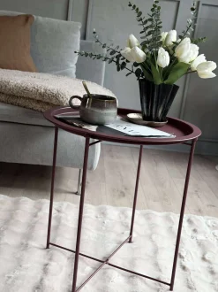 VIAMAJA Bakkebord - Bordeaux metal Discount