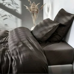 VIAMAJA Bambus satin sengesæt, Lys Mokka, 140x200 - 63x60 Best