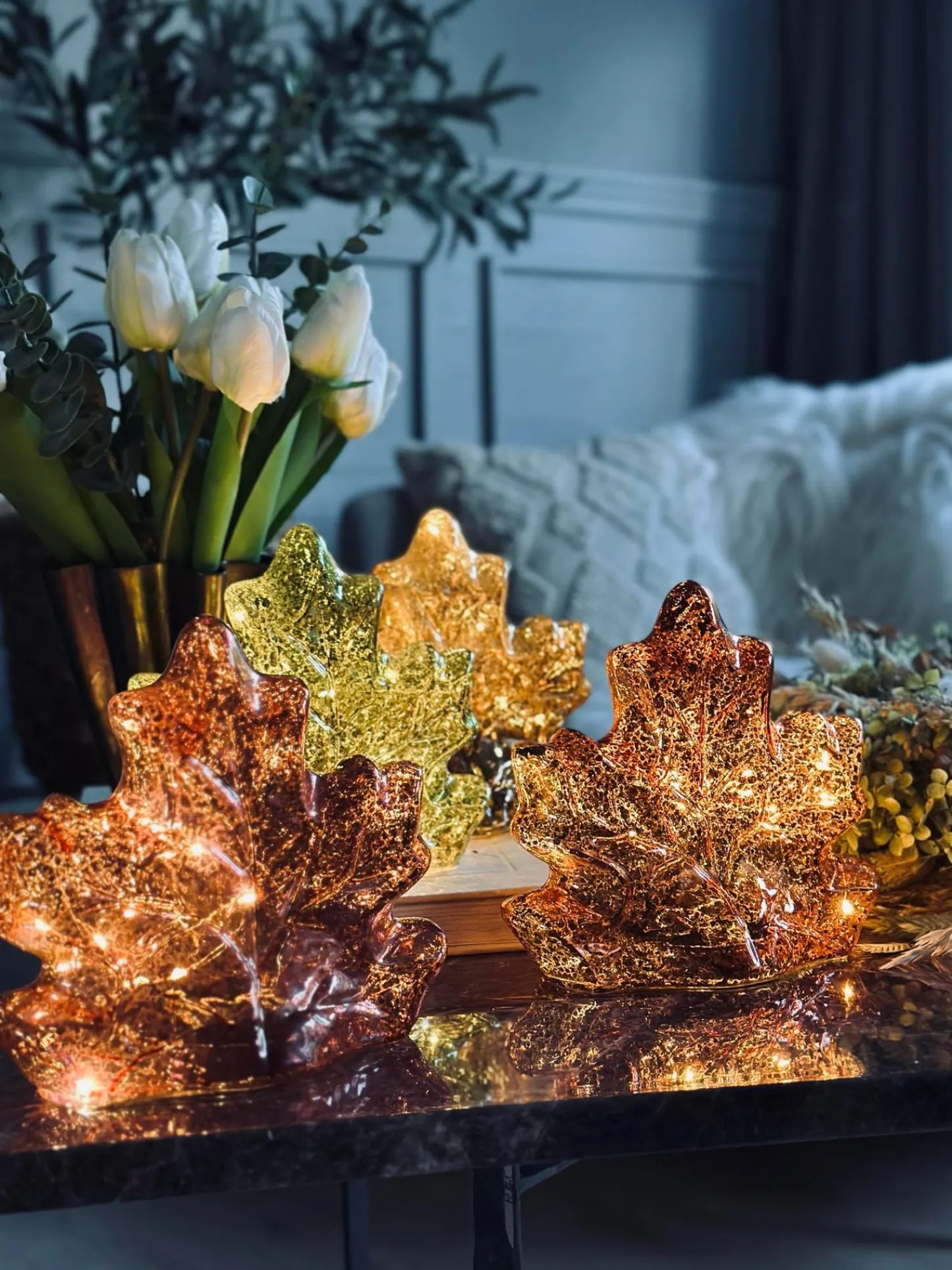 VIAMAJA Blad med led lys og timer - Flere farver Best
