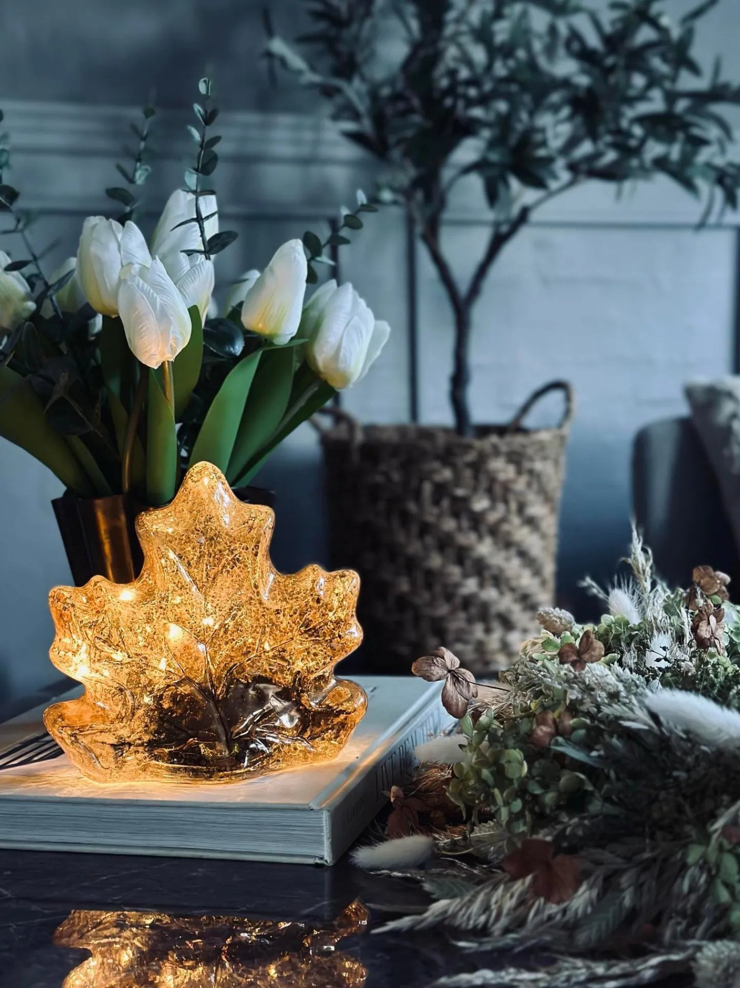 VIAMAJA Blad med led lys og timer - Flere farver Best