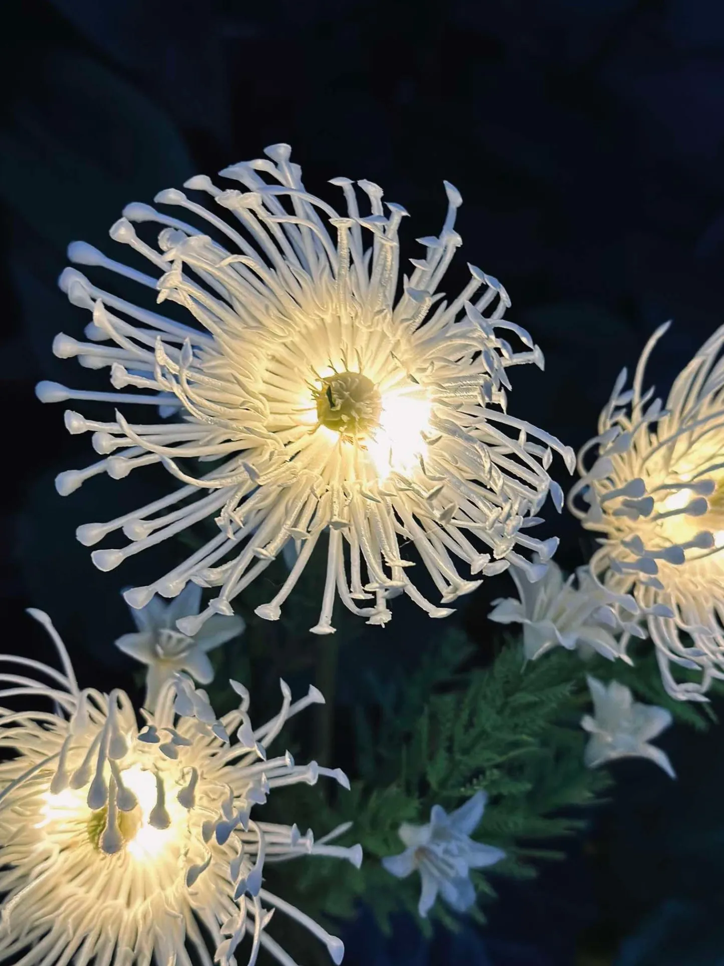 VIAMAJA Blomst med solceller - Spider Lili hvid