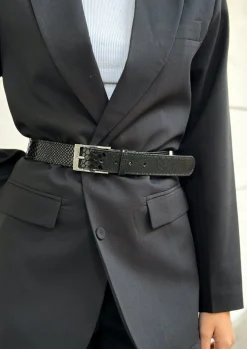 VIAMAJA Bælte Alba - Black Croco New