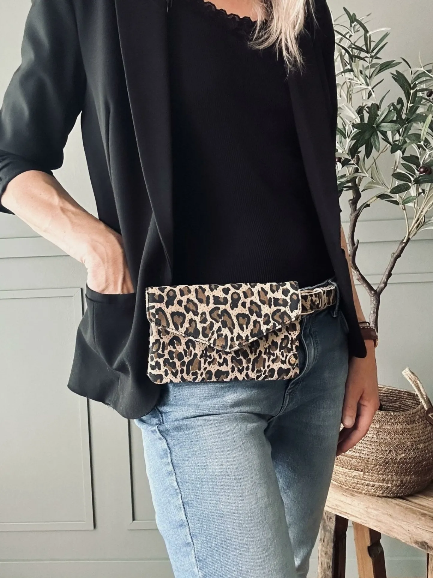 VIAMAJA Bælte Aura Leopard – 85 cm