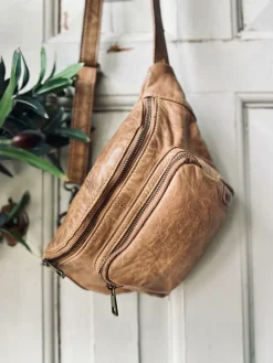 VIAMAJA Bæltetaske i vintage look CLASSY - Camel New