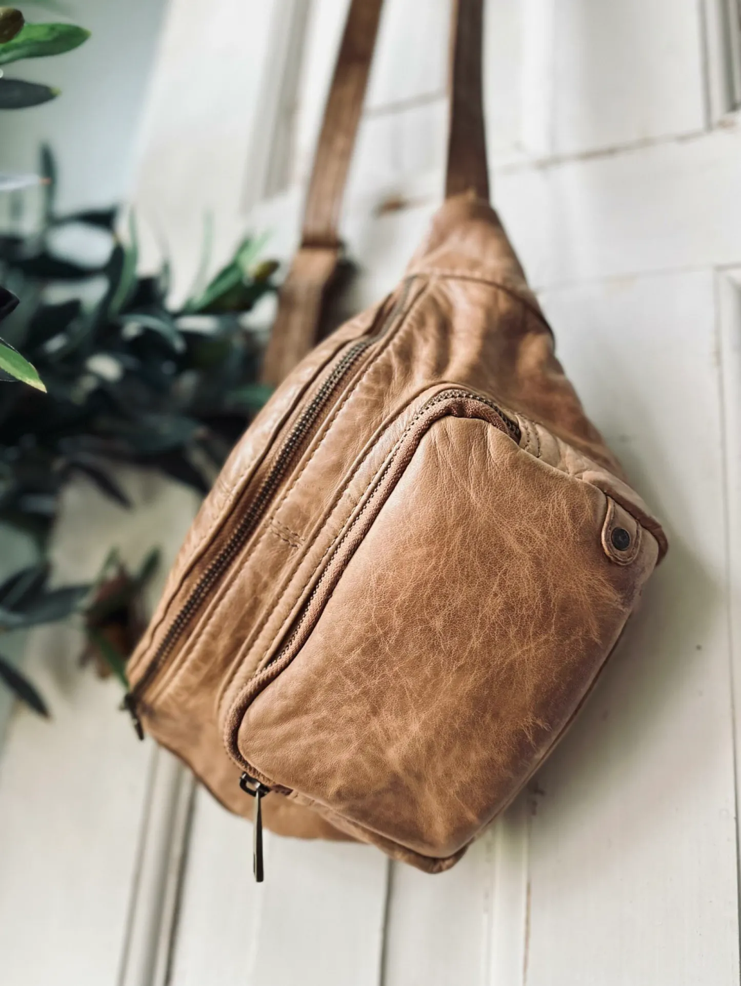 VIAMAJA Bæltetaske i vintage look CLASSY - Camel New