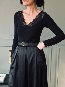 VIAMAJA Bluse Belen black - Mikrofiber Online