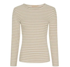 VIAMAJA Bluse Christel strib - Beige / Cream Best