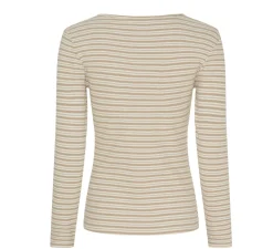 VIAMAJA Bluse Christel strib - Beige / Cream Best