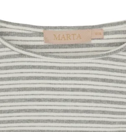 VIAMAJA Bluse Christel strib - Grå meleret Discount