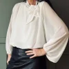 VIAMAJA Bluse m. Sløjfe - White Clearance