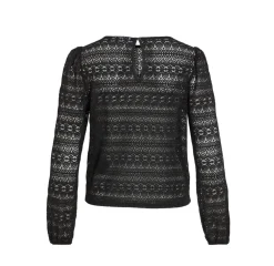 VIAMAJA Bluse med blonde - Chikka Black Discount