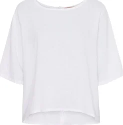 VIAMAJA Bluse med knapper – White hørmix Outlet