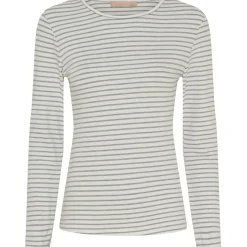 VIAMAJA Bluse Nancy strib - Grå/hvid New
