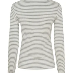 VIAMAJA Bluse Nancy strib - Grå/hvid New