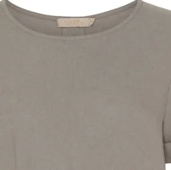 VIAMAJA Bluse oversize hør – Fango / beige Clearance