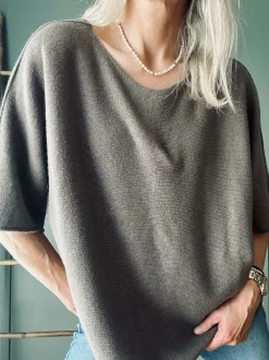 VIAMAJA Bluse Sia Taupe – Oversize Online