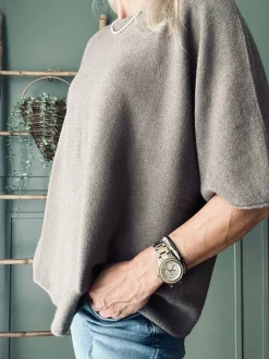 VIAMAJA Bluse Sia Taupe – Oversize Online