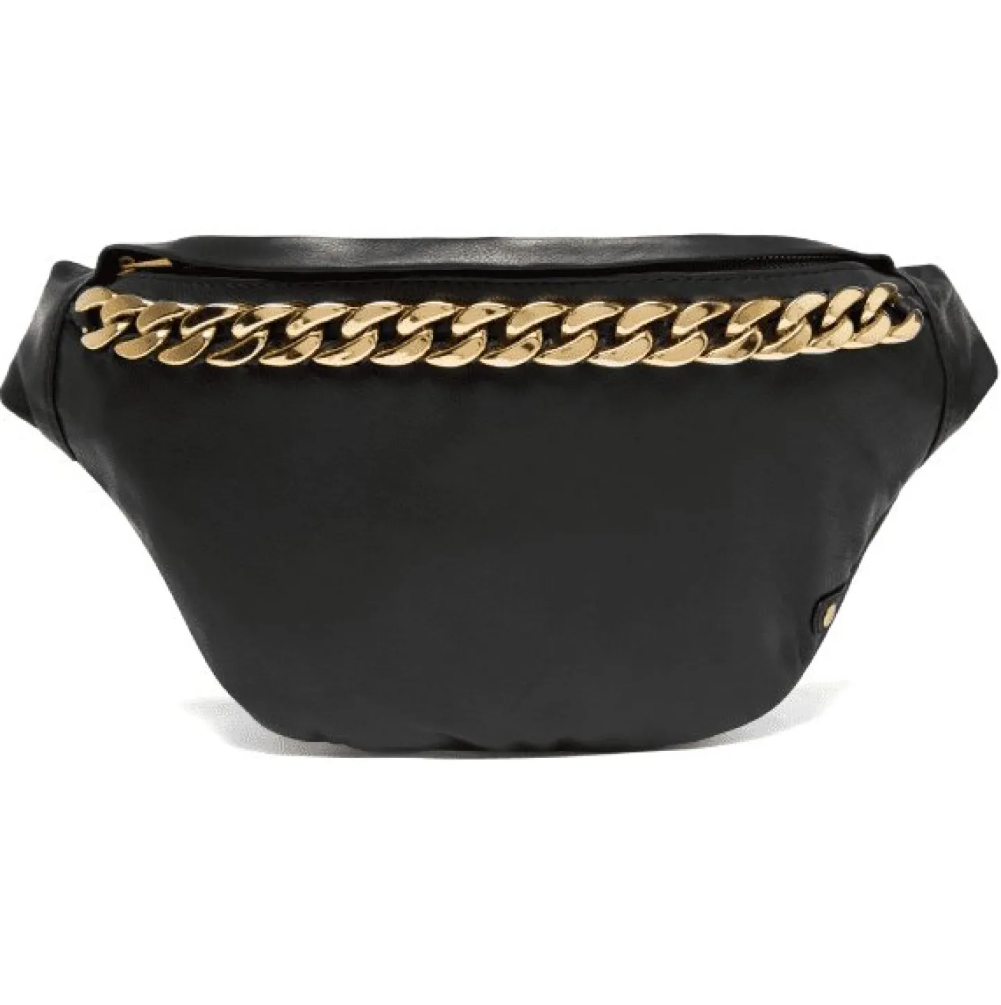 VIAMAJA Bumbag - BLACK / GOLD i blød skind kvalitet Discount