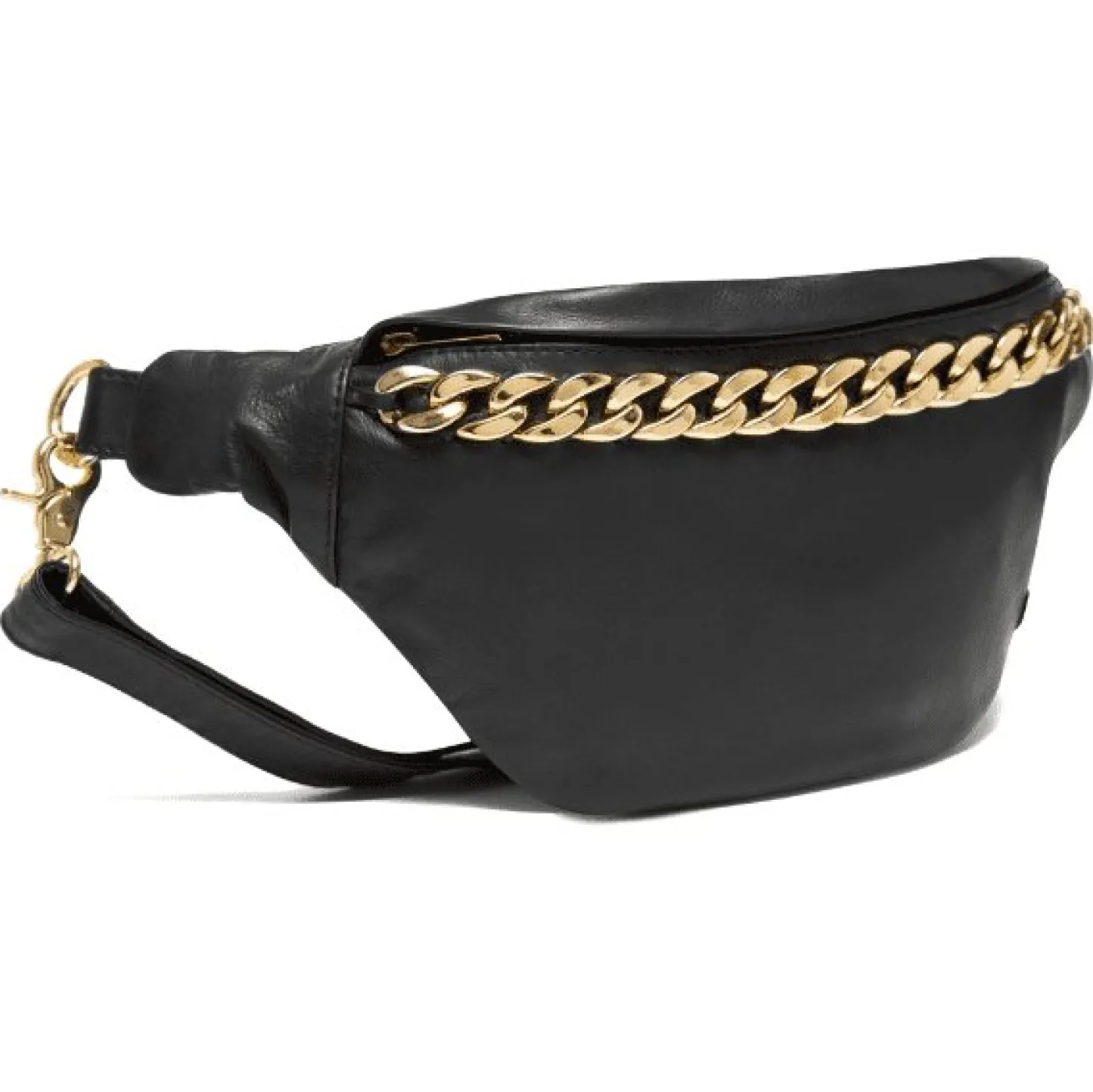 VIAMAJA Bumbag - BLACK / GOLD i blød skind kvalitet Discount