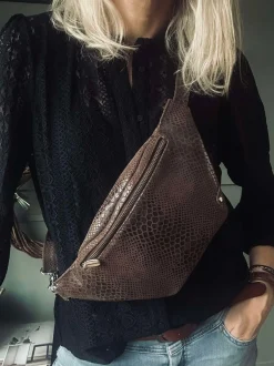 VIAMAJA Bumbag Aura Brown Croco