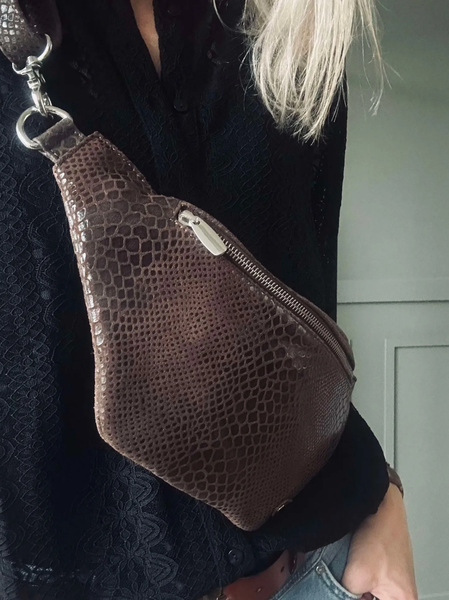 VIAMAJA Bumbag Aura Brown Croco