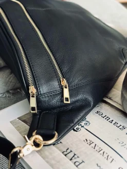 VIAMAJA Bumbag BIG Astrid - Black / Gold Discount