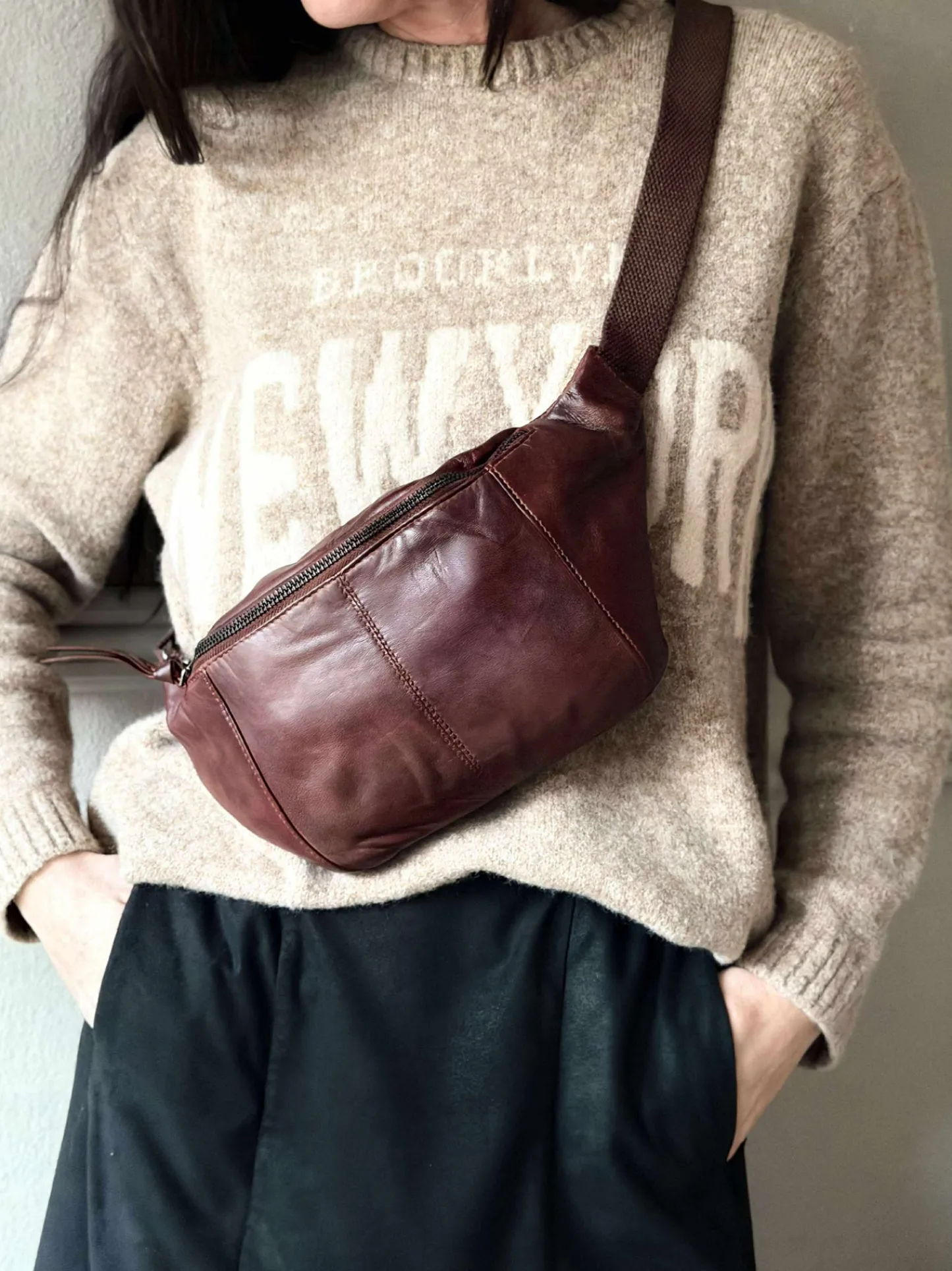 VIAMAJA Bumbag JUNE - New Dark cognac Hot