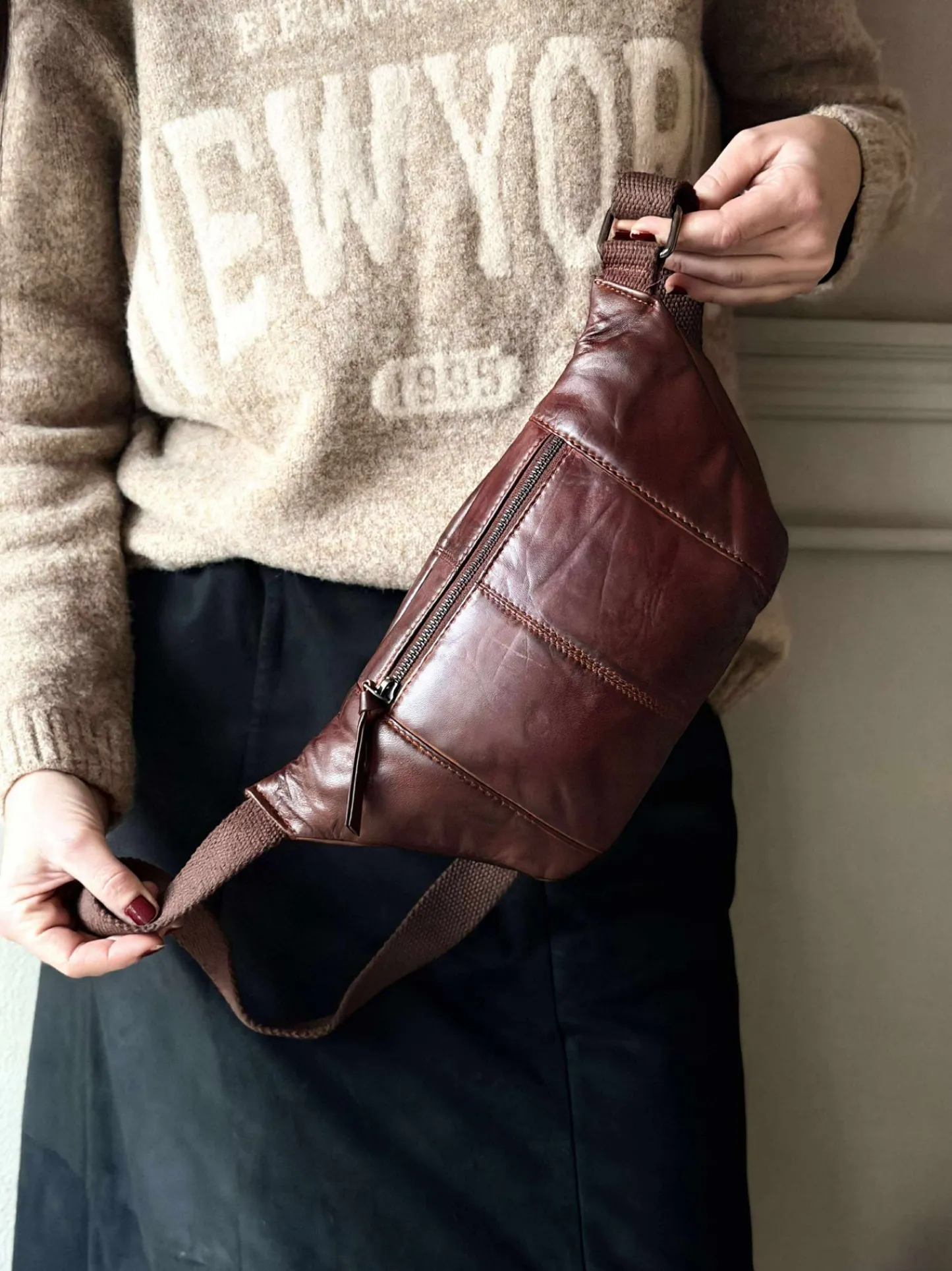 VIAMAJA Bumbag JUNE - New Dark cognac Hot